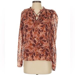 Joie Multicolor Leaf Print Blouse nwt small